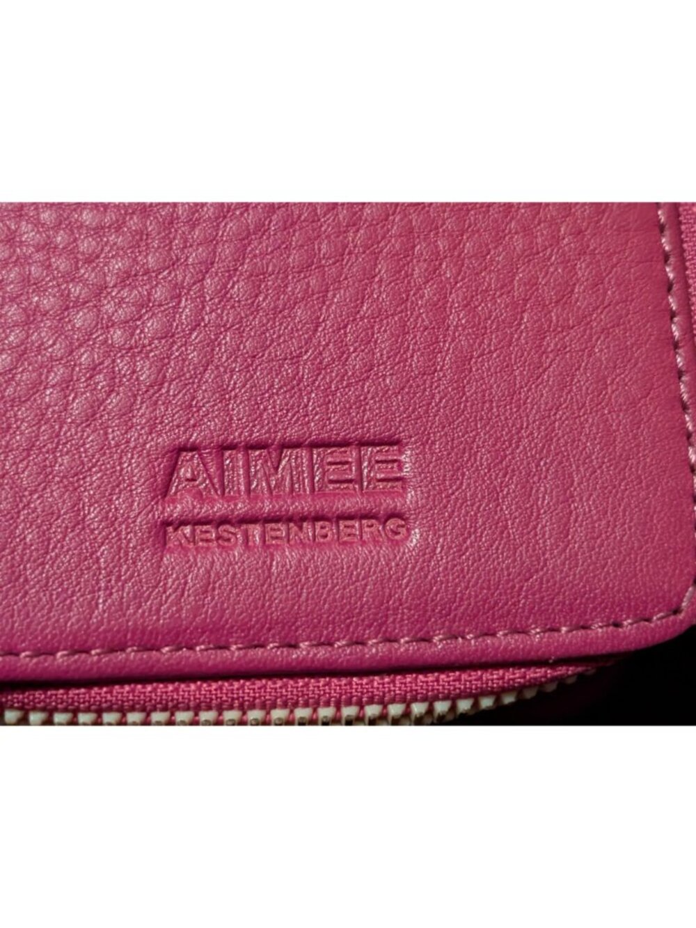 Aimee Kestenberg Genuine Leather Pink Square Zip-Around Jewelry Case - Picture 2 of 4